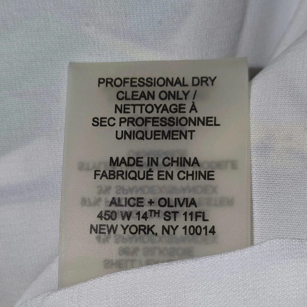 Alice + Olivia Green White Tropical Print Mini Dress